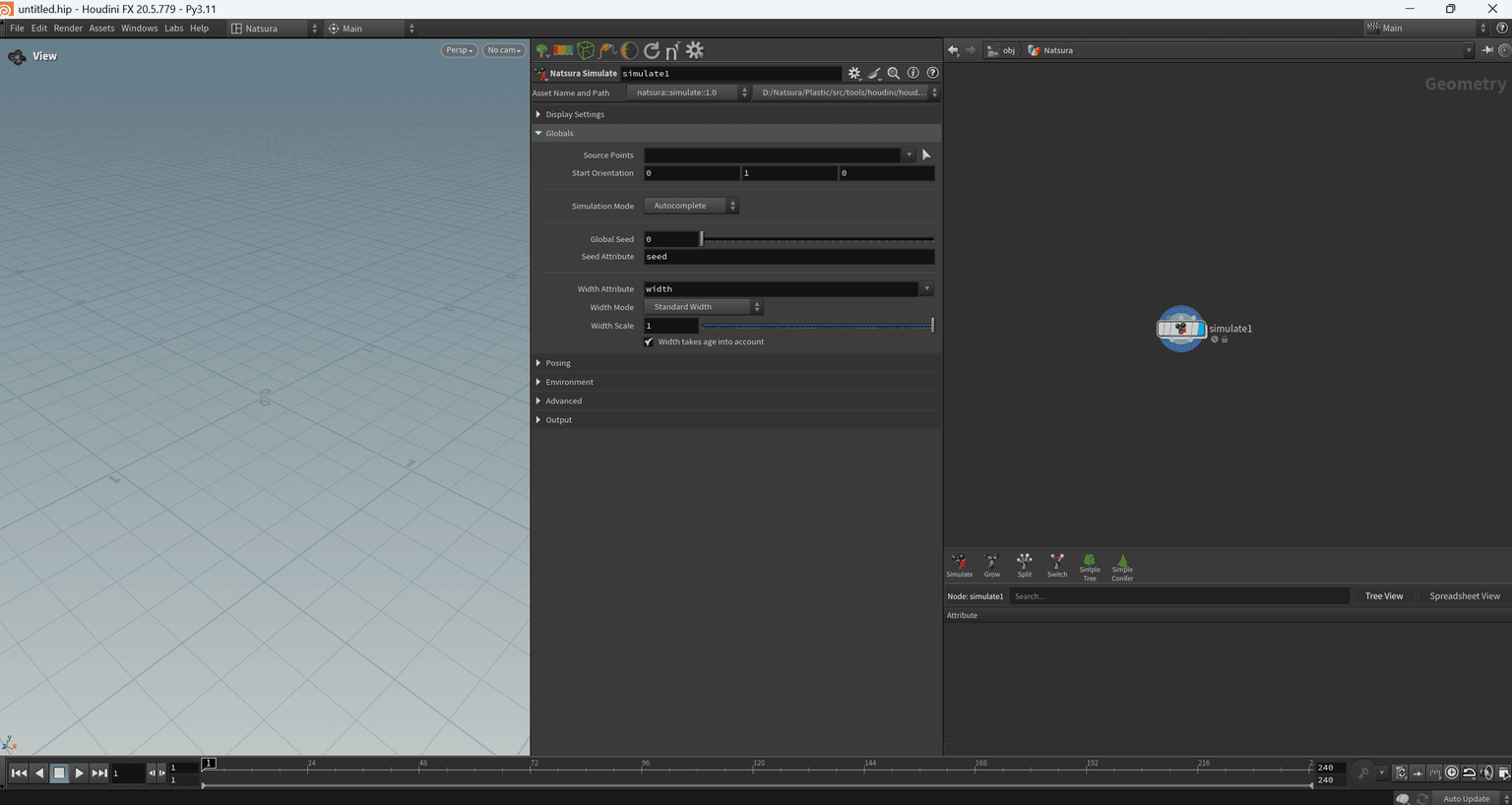 Natsura loaded in Houdini