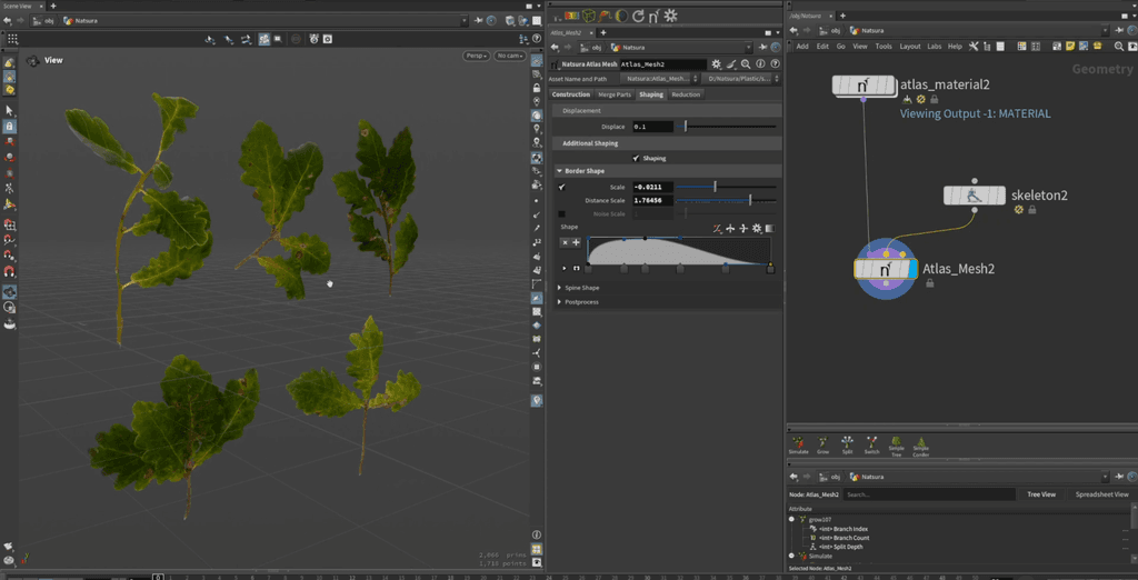Atlas texturing workflow from photos to final foliage maps