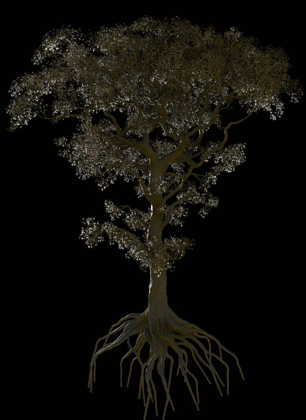 Hero tree generated with Natsura effectors inside Houdini