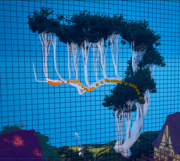 a picture of a stylized tree sketch using the natsura unreal plugin